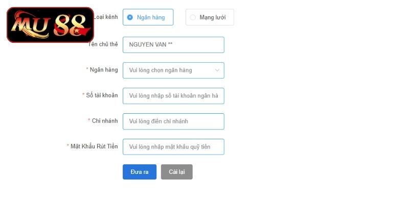 Chọn phương thức rút tiền Mu88 phù hợp với nhu cầu